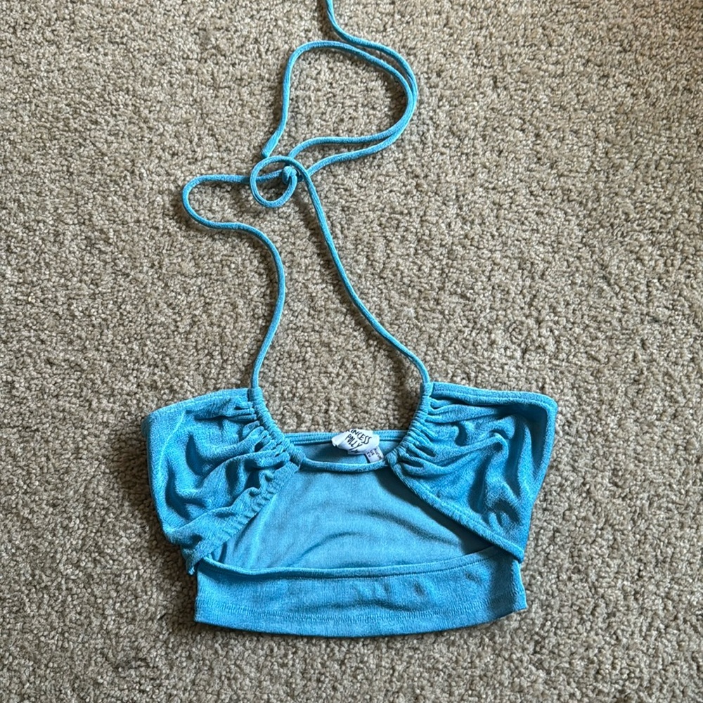 Aqua blue crop top